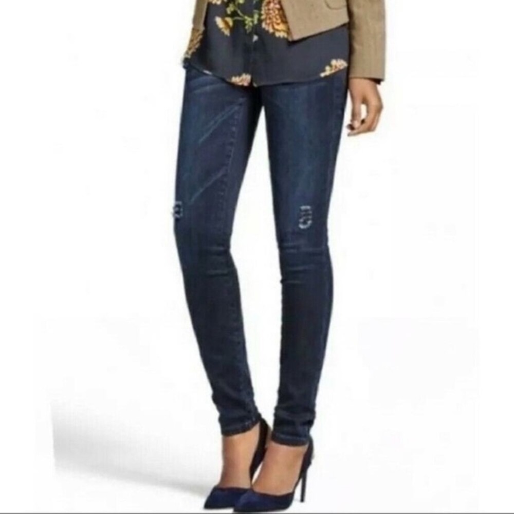 CAbi Style 3193 Dusk Distressed Skinny Jeans stretch 4 27 women’s dark denim